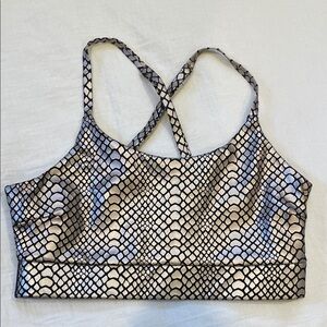 Black and Cream Patterned Women's Bra